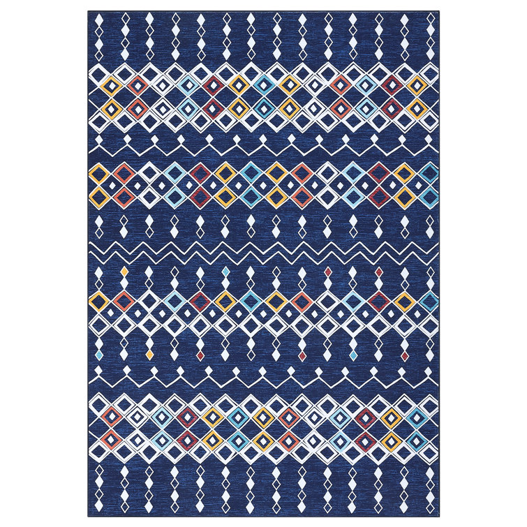 Washable Area Rug for Bedroom Geometric Moroccan Distressed Rug for Living Room Hallway Runner Rug Soft Striped Abstract Aesthetic Rug Enterway Floor Mat Non Slip Low Pile Stain Resistant Carpet for Kitchen Laundry Office