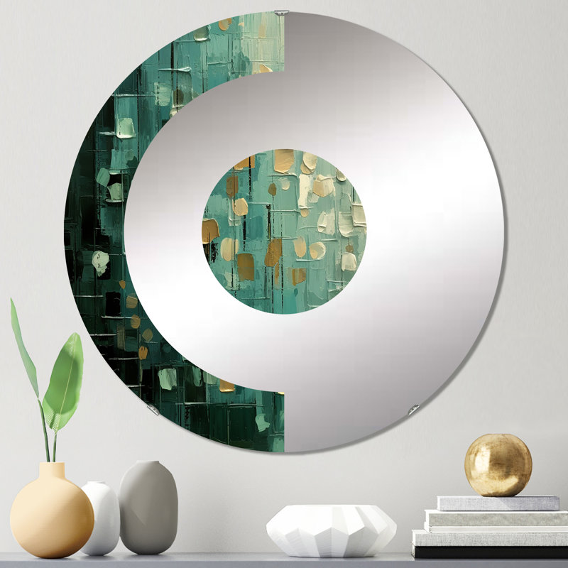 Miroir mural demi-cercle rétro Impermanence, 23,6 po x 23,6 po