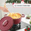 Cocotte en fonte antiadhésive ronde avec couvercle