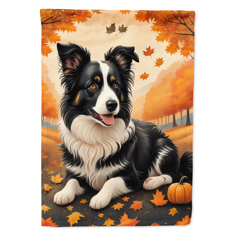 Border Collie Fall House Flag
