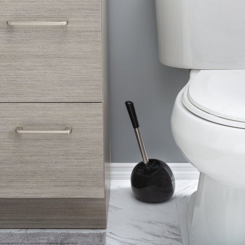 Bath Bliss Toilet Brush And Holder, Black