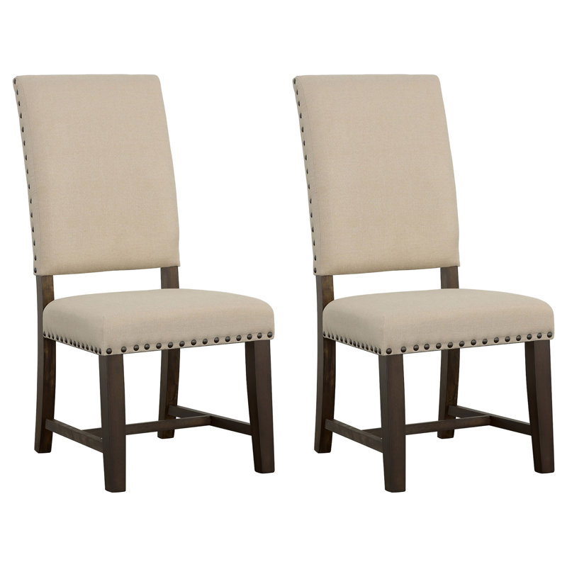 Chaise d'appoint rembourrée (ensemble de 2), Beige