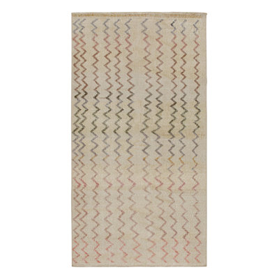 One-of-a-Kind 3'10" X 7'1" 1970s Wool Area Rug in Beige