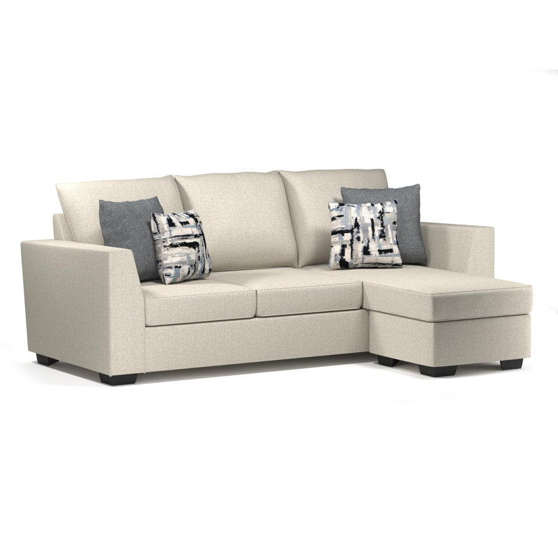 Ablie Upholstered L-Shaped Sectional Right Hand Facing, Tan Polyester Blend