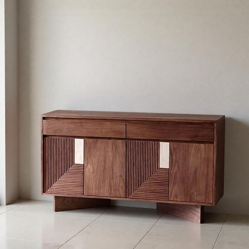 Black walnut solid wood simple style sideboard