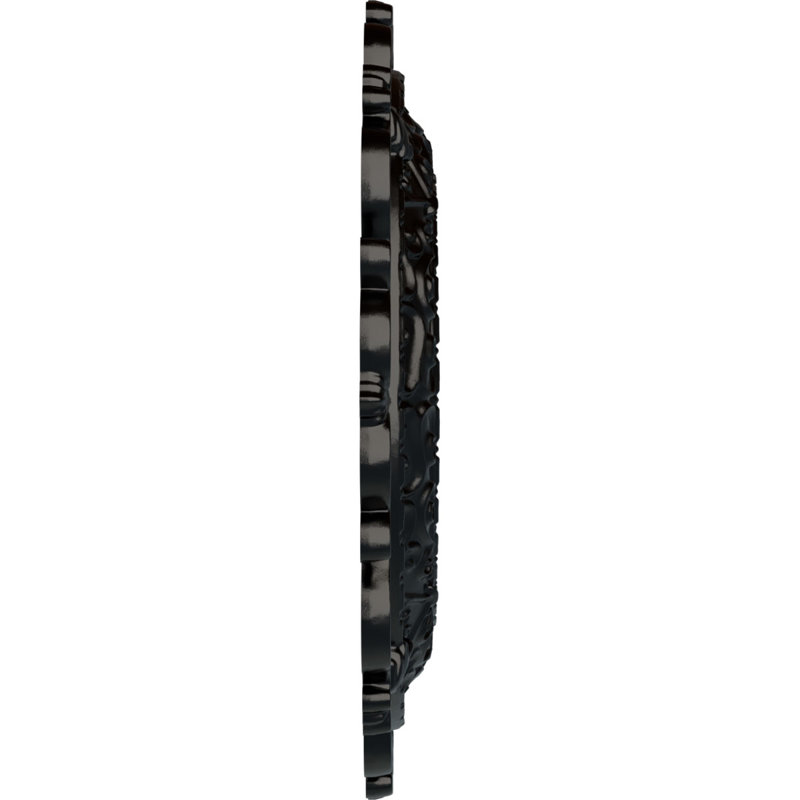 Endurathane Orrington Ceiling Medallion, 13 1/4"OD x 6 5/8"ID x 1 1/8"P (Fits Canopies up to 6 5/8"), Hand-Painted Jet Black Finish