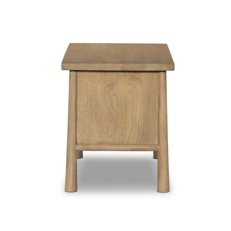 Freddie 2 - Drawer Solid Wood Nightstand, Caramel Mango