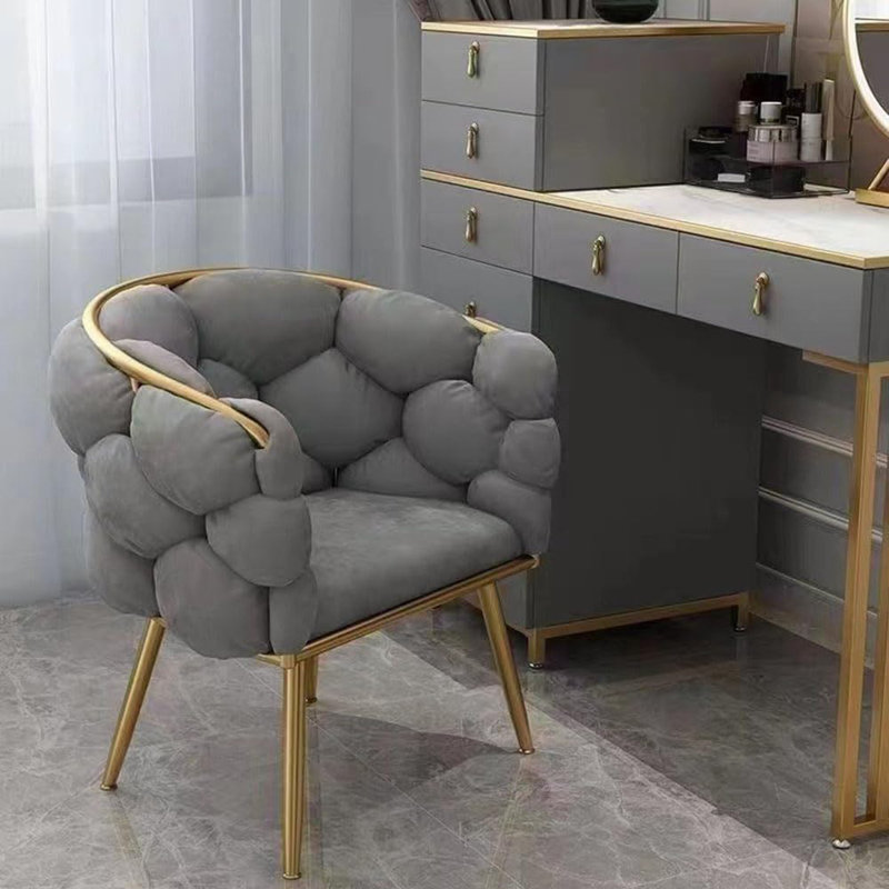 Modern velvet armchair, Grey