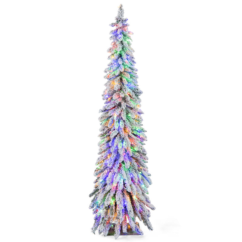 Arbre de Noël artificiel éclairé - support inclus, H 6 pi