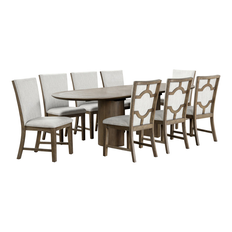 Howardville Dining Table Set, 9 Pieces: Table, 8 Chairs