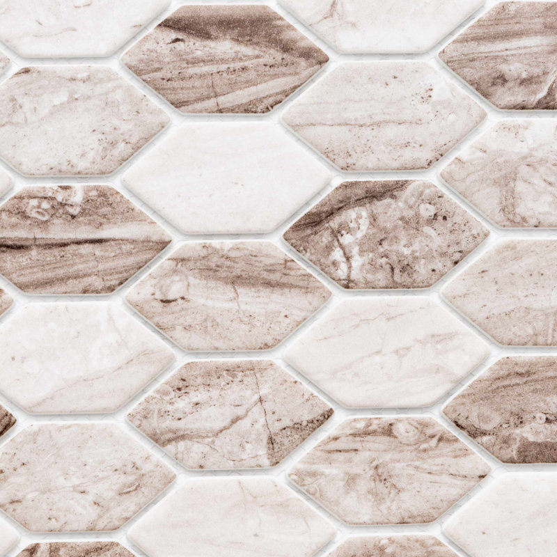 Carreau de mosaïque en verre recyclé 12 po x 11 po Serenity, Brun