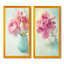 Fleurs de pivoines roses dans un vase - Ensemble de 2 peintures sur toiles-2065891513-2065891514