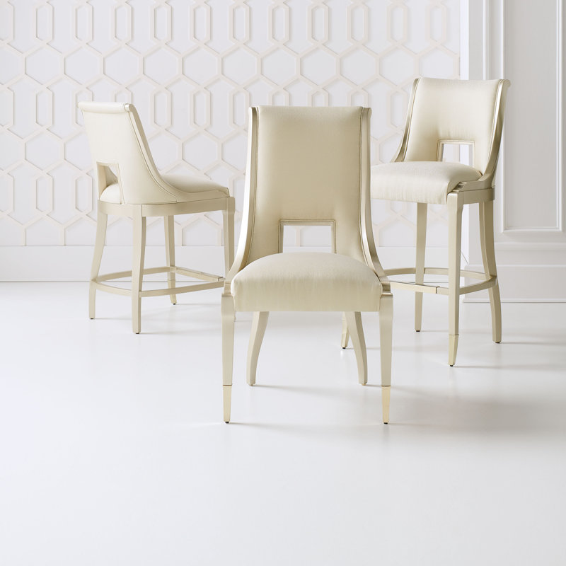 Caracole Classic Upholstered Stool, Bar Stool (29.63" Seat Height)