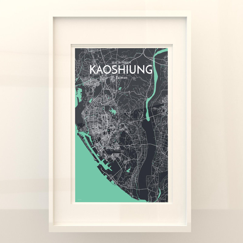 Kaoshiung City Map In Dream - No Frame Print, 17cm H x 11cm W x 0.05cm D
