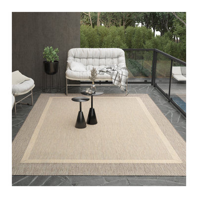 Tapis rond intérieur/extérieur Fierce Banda fauve-brun