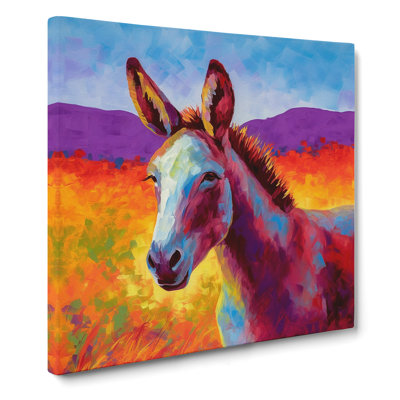 Donkey Colour Field Painting - Wrapped Canvas