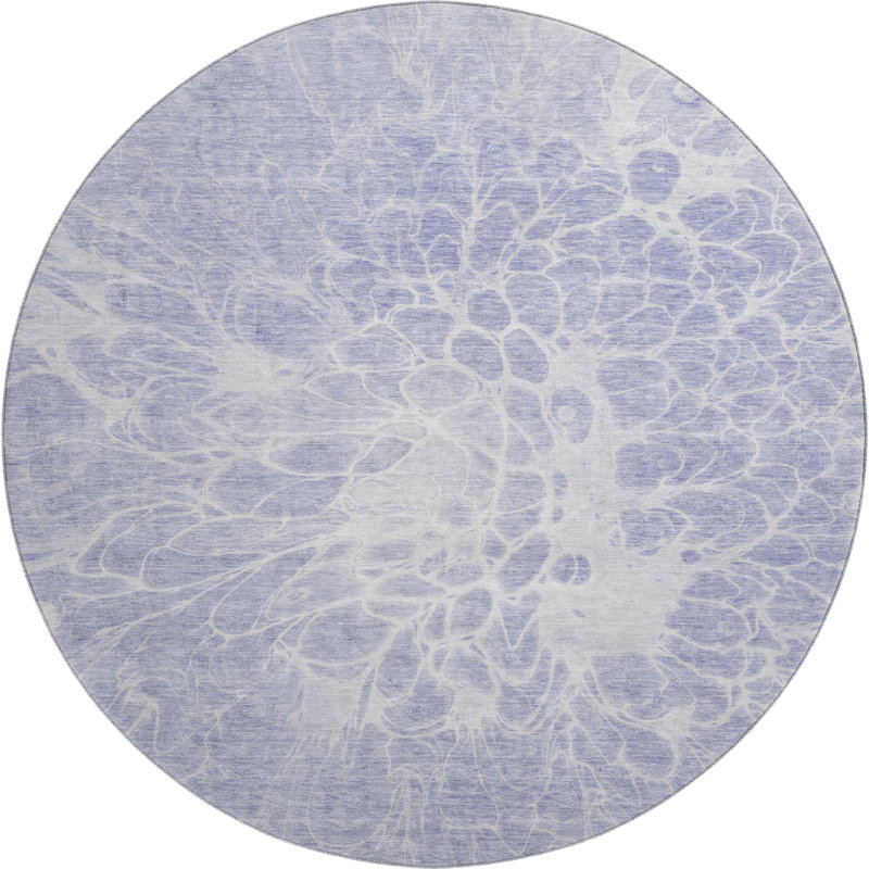 Premium Machine Washable Arnette Lavender Rug, Round 8'