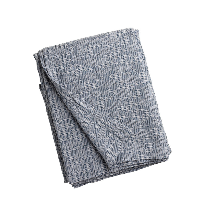 River Geometric Cotton Blend Throw Pillow