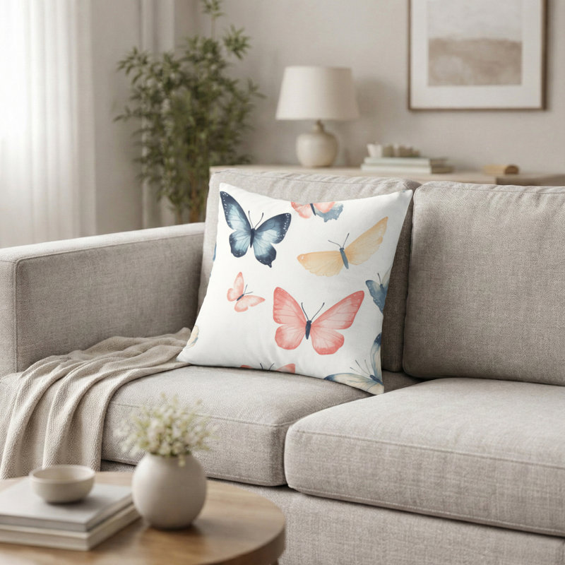 Coussin décoratif à imprimé animalier - Coussin français, H 20 po x l 20 po