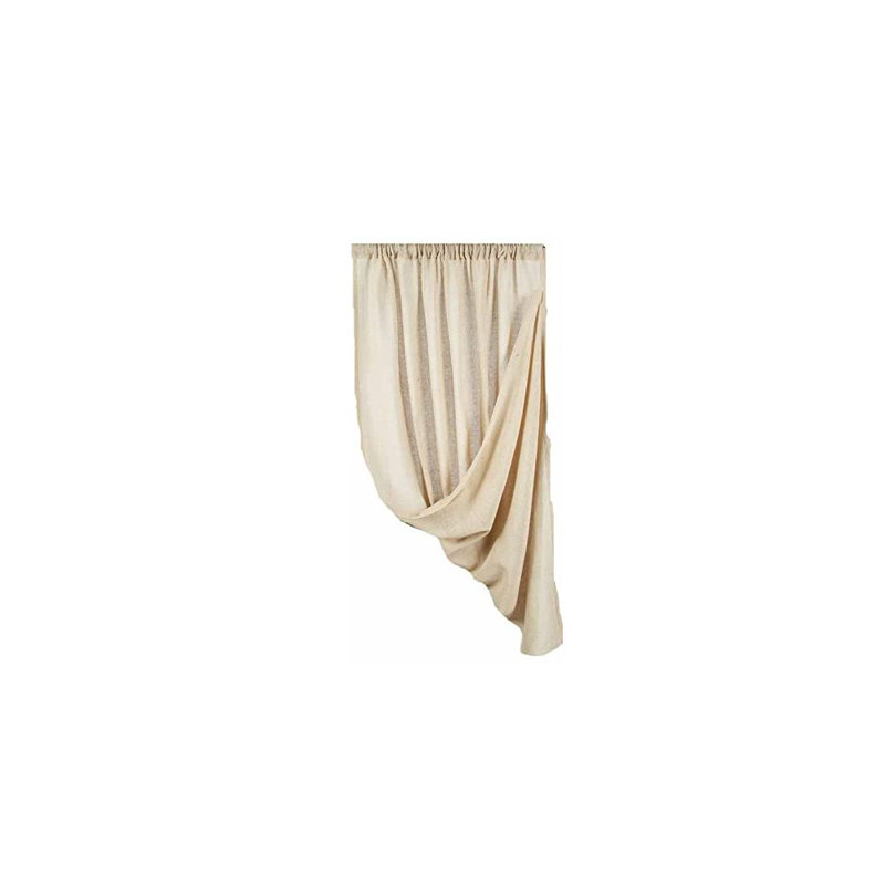 Rideau simple en coton Estanislao, l 40 po x L 86 po, Crème