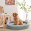 Lit orthopédique pour chien avec mousse à mémoire de forme et canapé avec traversin, housse lavable à la machine, lit pour chien confortable-1184581435-1184581436