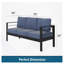 Ensemble de conversation de patio 3 pièces en aluminium 3 pièces, canapé d'extérieur 5 places avec coussins bleus épais et structure noire et table basse-1721070396-1721070385
