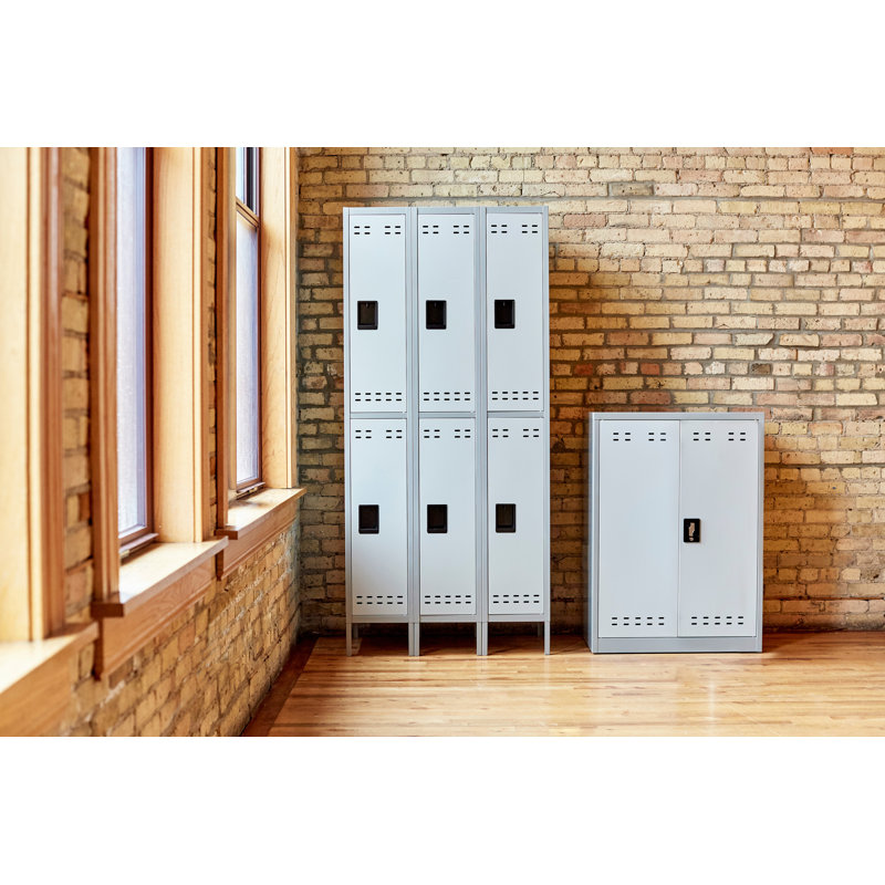 2 Tier 3 Wide Locker, Gray
