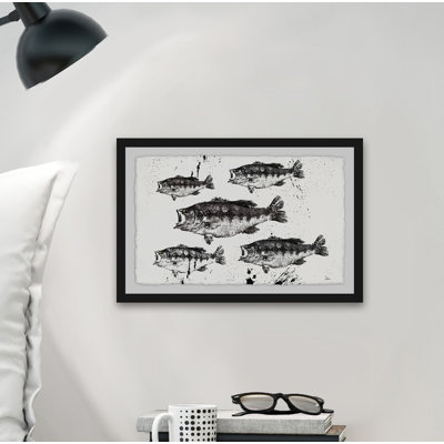 Black And White Fish by Julia Posokhova - Single Picture Frame Print