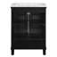 Meuble-lavabo moderne de 24 pouces avec lavabo en céramique, portes à fermeture douce, poignées élégantes et grand espace pour les accessoires en noir, tiroir spacieux divisé, portes doubles-1295688634