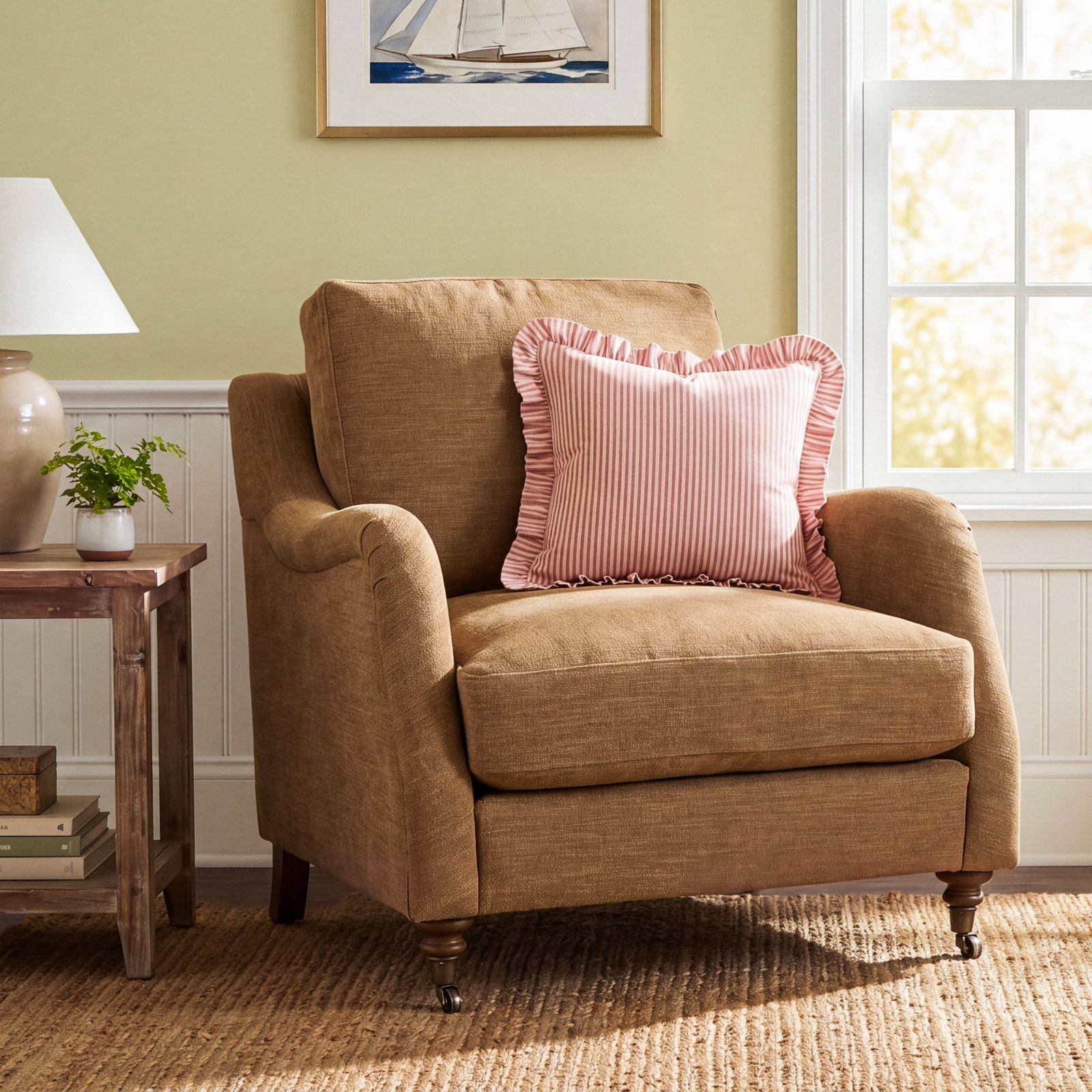 Lynne Chair, Ochre Polyester Blend