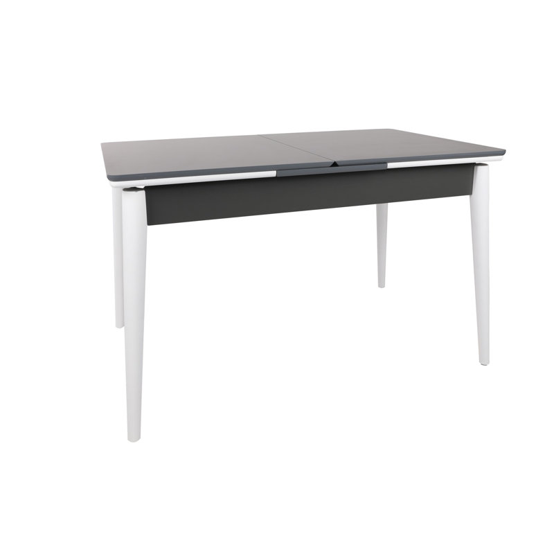 Table de salle à manger extensible, Gris / Blanc