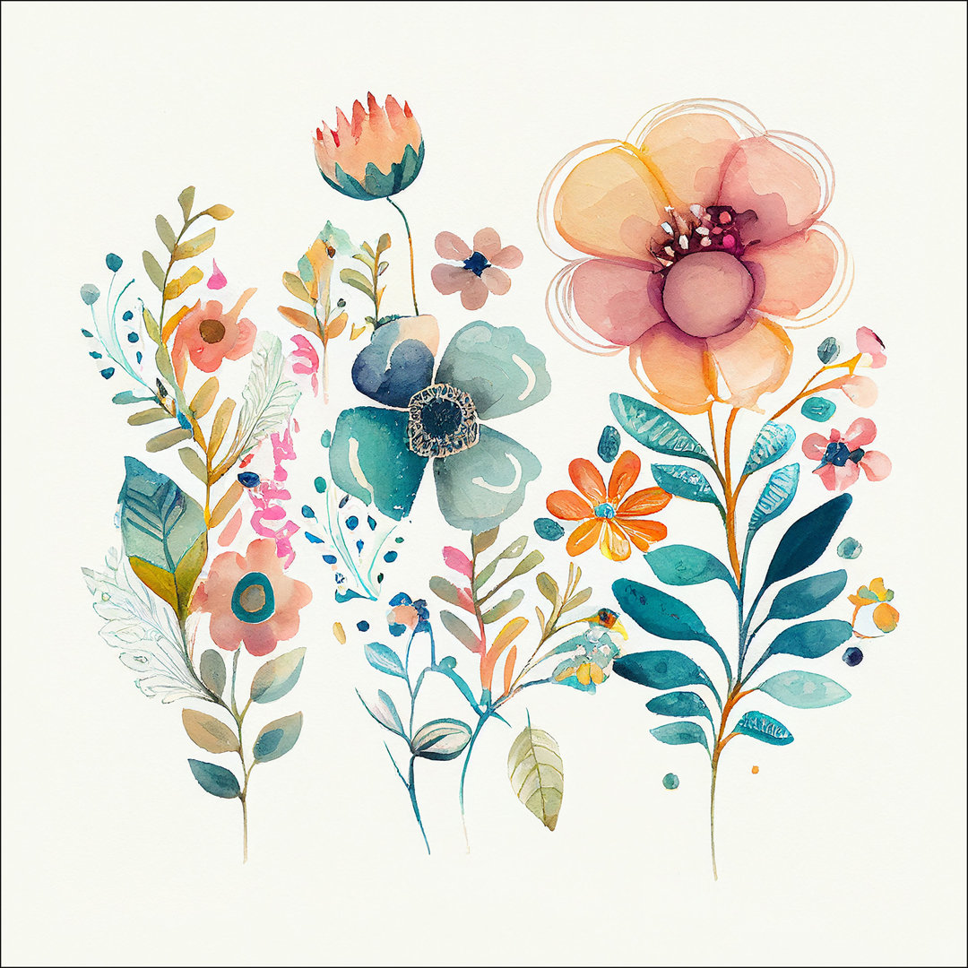 WaterColour Flowers XIII – Druck auf Floatglas