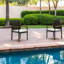 Ensemble de 2 chaises de patio rembourrées, acier et rotin, terrasse moderne