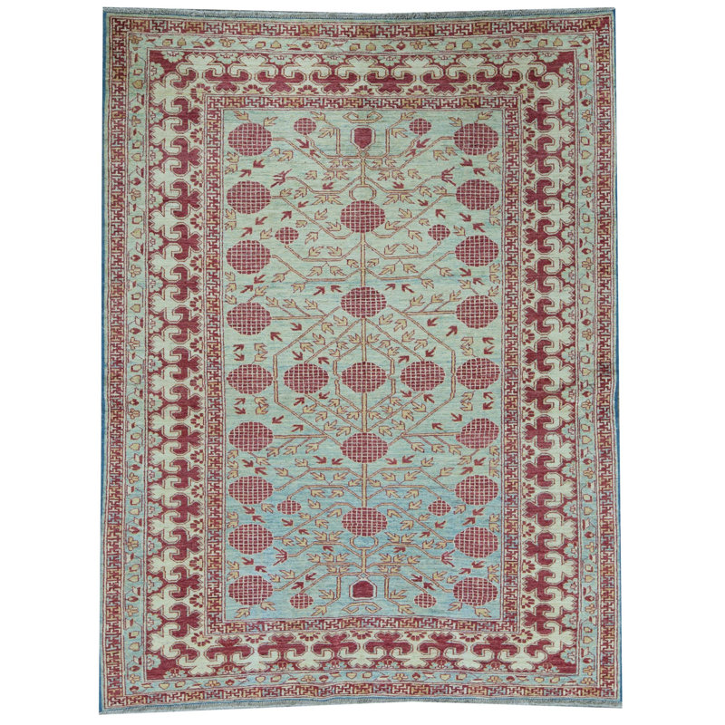 Kotanabad Wool Oriental Area Rug in Blue/Red/Beige