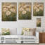 Pivoines dans un champ d'herbe ouverte I - Art mural en bois pivoines - sur bois de pin naturel-210054924