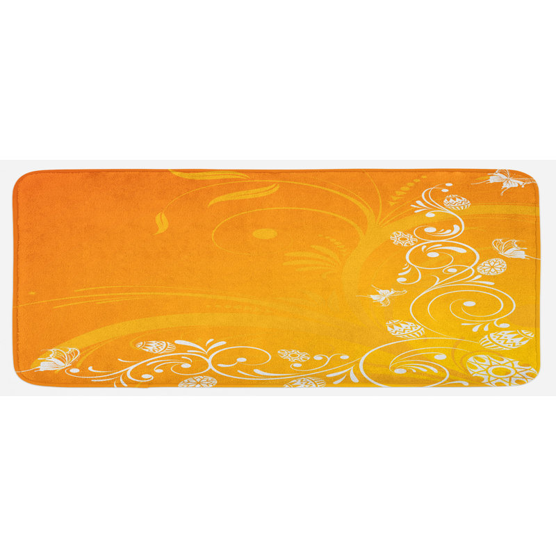 Tapis de cuisine à motif abstrait de Pâques avec œufs et papillons