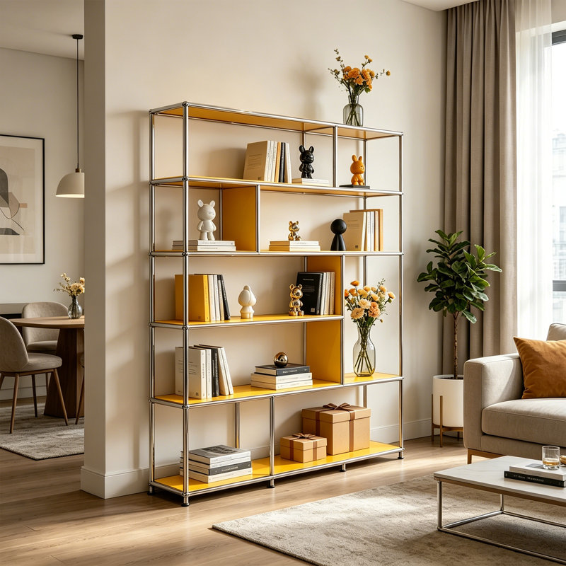 Étagère de rangement jaune à 5 niveaux, 70.87" H x 59.06" W x 13.78" D