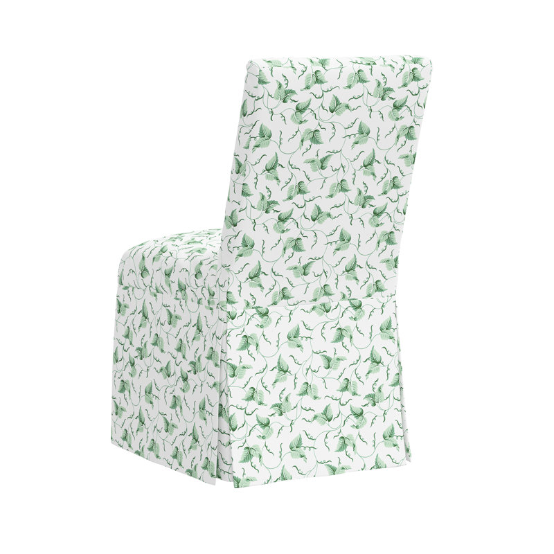 Red from Scalamandre Crafted by Cloth & Company Claremont Dining Chair in Pattern, Scm Ivy Scroll Sage Linen