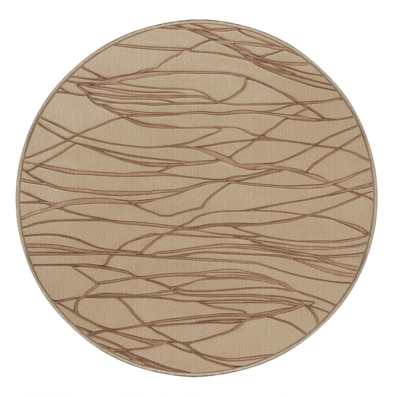 Tapis abstrait lavable à la machine, Rond 8 pi