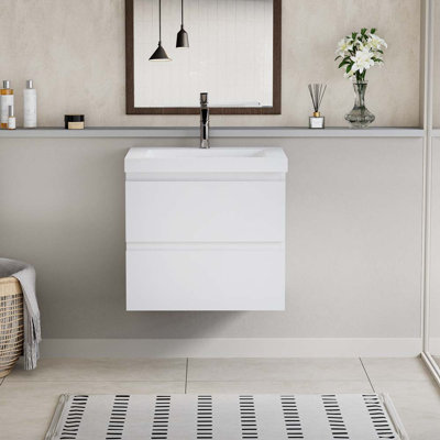 Hazrudin 23.63'' Single Bathroom Vanity with Resin Top