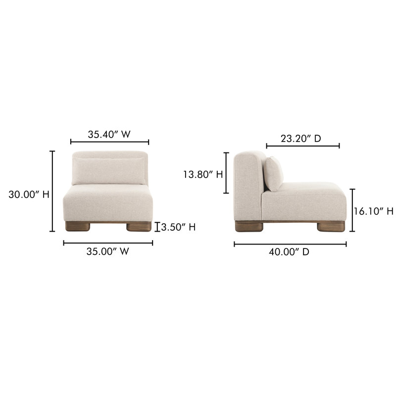 JUNE SLIPPER CHAIR PERFORMANCE FABRIC OATMEAL, Beige 