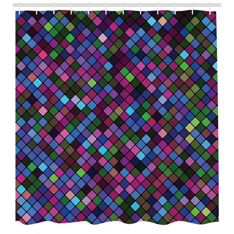 Ensemble de rideau de douche + crochets, H 75 po x l 69 po