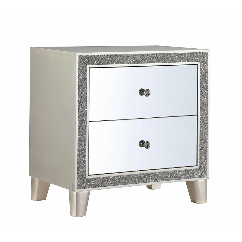 Table de chevet à finition miroir Sliverfluff