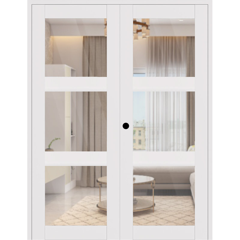 Porte intérieure pré-suspendue double Smart Smart 3 Lite, Droite, 63,5 po x 95,24 po