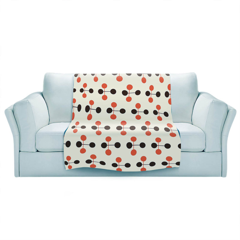 Couverture Mid-Century Dottie, 51 po x 60 po, Orange / chocolat