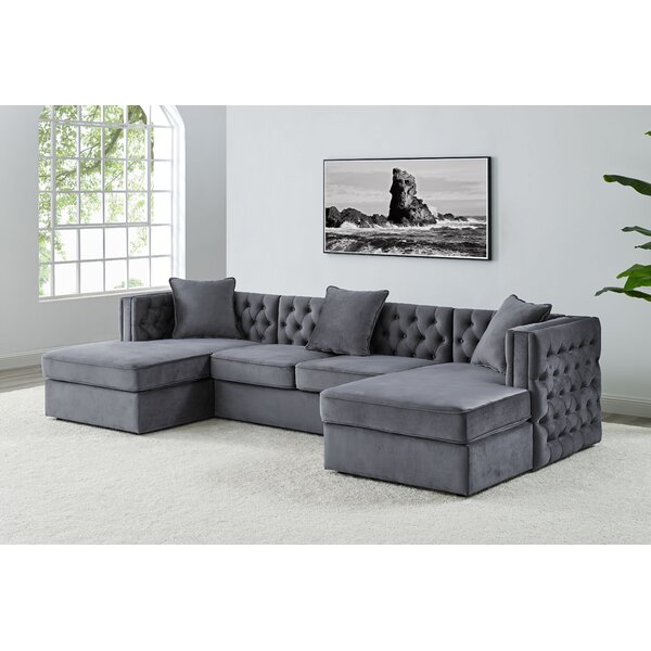 Kalexy Upholstered Sofa Rosdorf Park Fabric: Gray Velvet