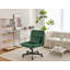 Chaise de bureau en velours vert avec accoudoirs Criss Cross