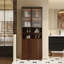 Armoire de rangement de salle de bain moderne en aluminium nid d'abeille de style Mid-Century 35,43 po, finition brun chaud-59193616