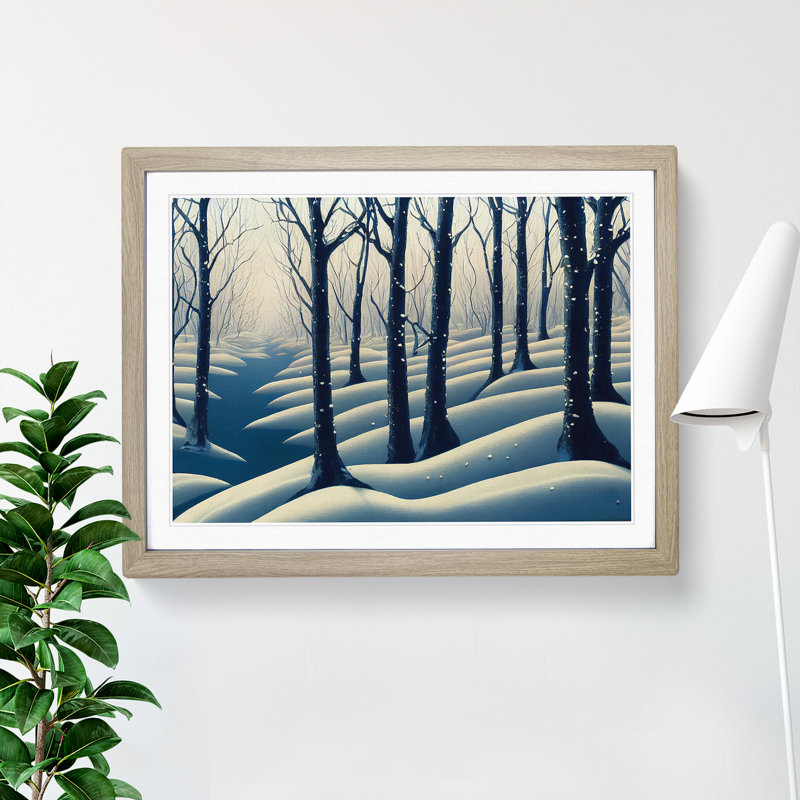 XH1022-10201X Winter Forest Vol.8 1 Piece Single Picture Frame Painting, 25cm H x 34cm W x 2cm D, Oak