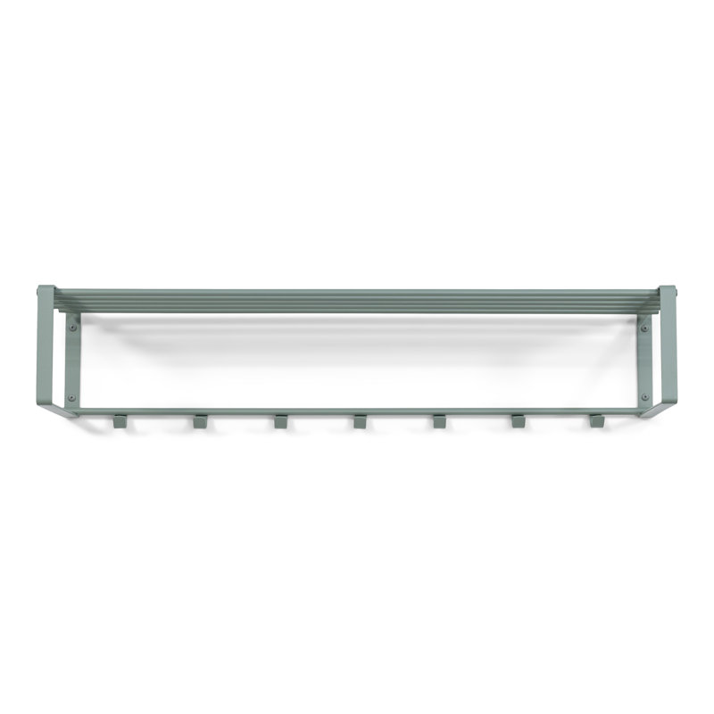 Rex Steel Wall 7 - Hook Wall Mounted Coat Rack, Green